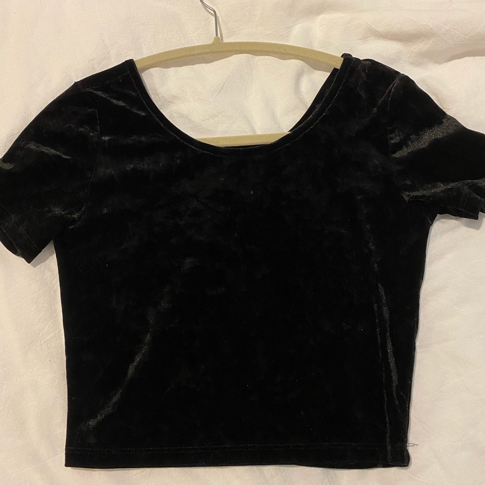 Forever 21 velvet black crop top - lightly worn